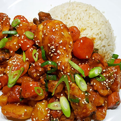 Recipes :: Sauté :: Korean spicy chicken stew (Dak Bokkeum Tang)
