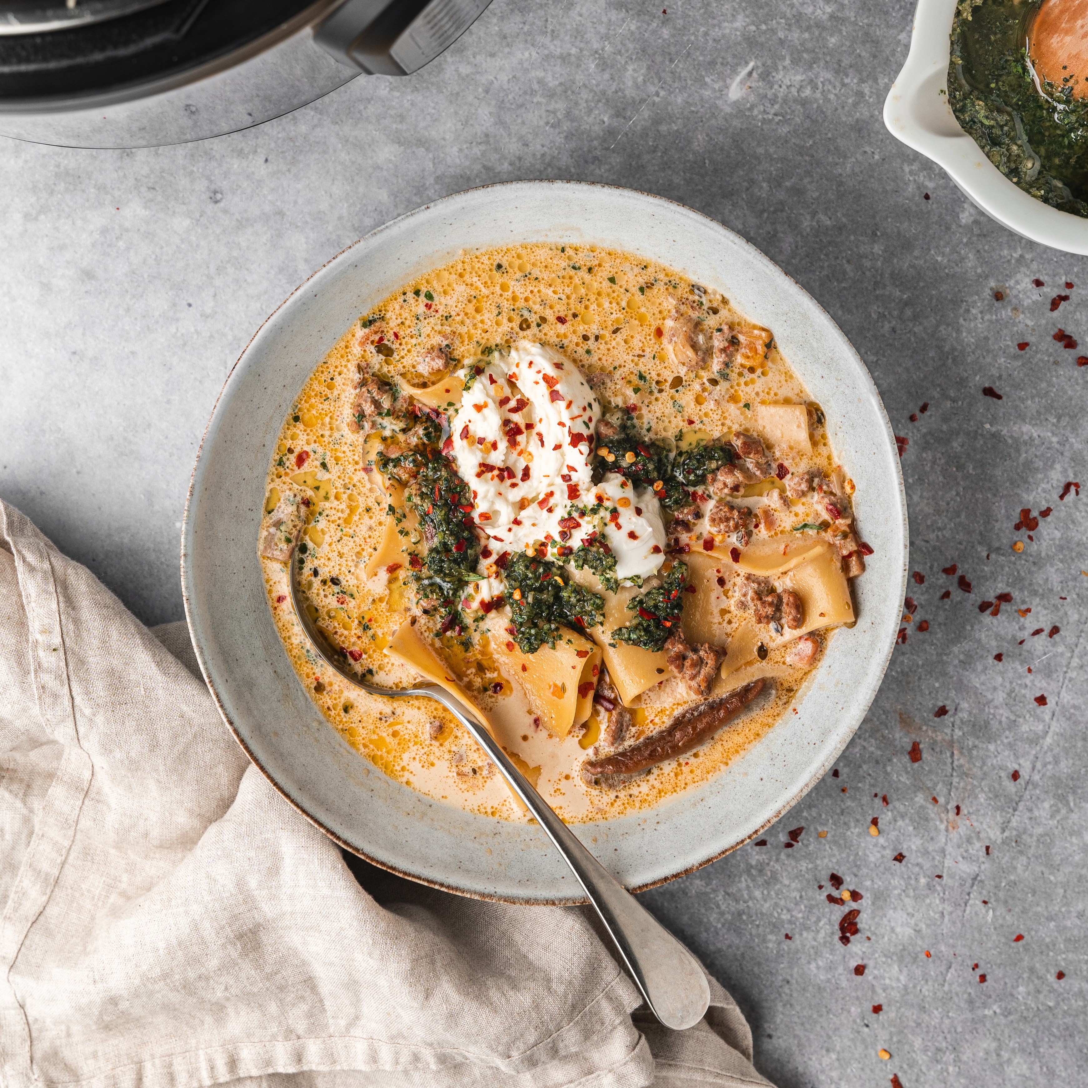 Instant Pot white lasagna soup recipe