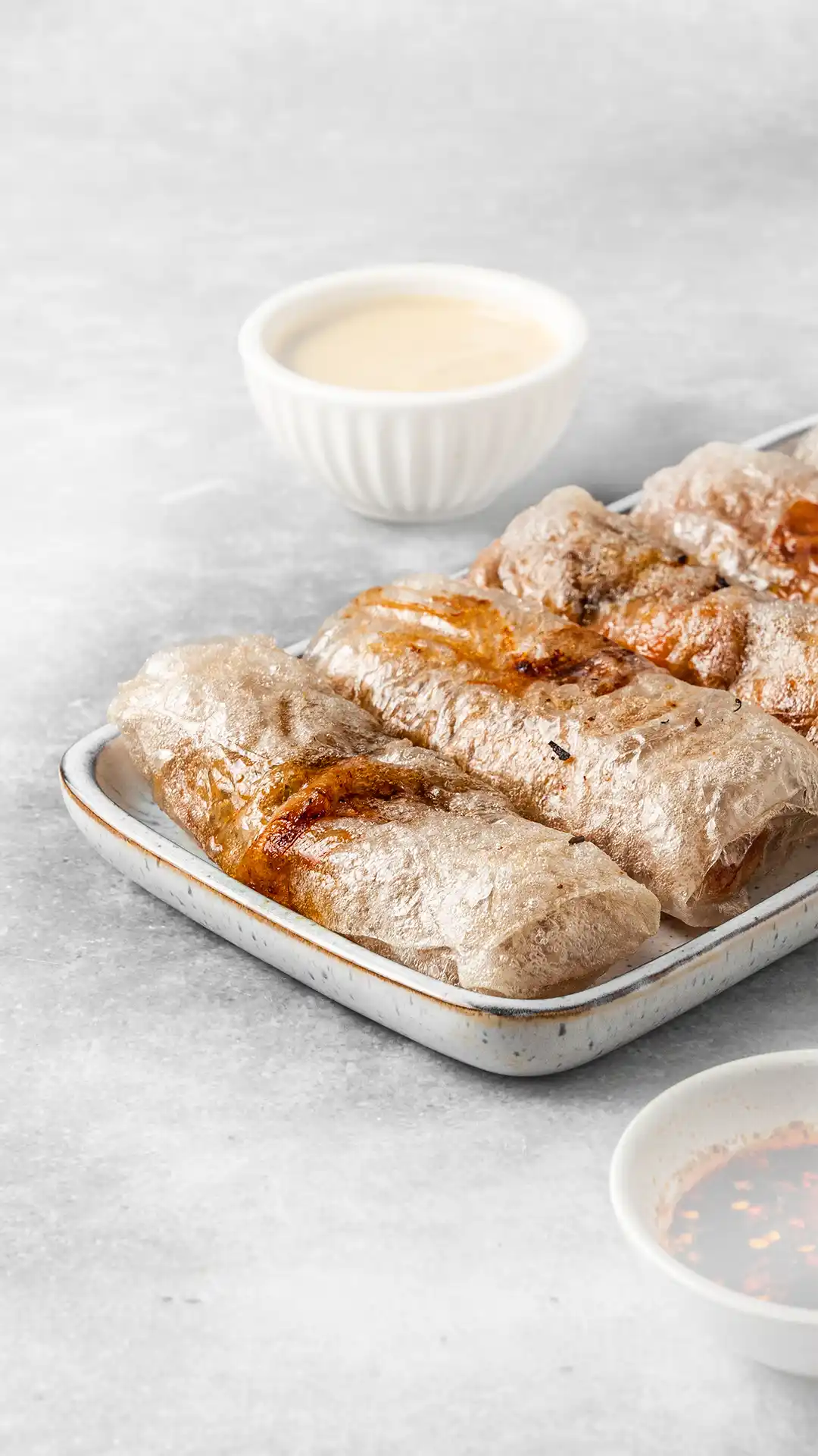 Recipes :: Vegetarian :: Crispy Miso Rice Paper Dumplings