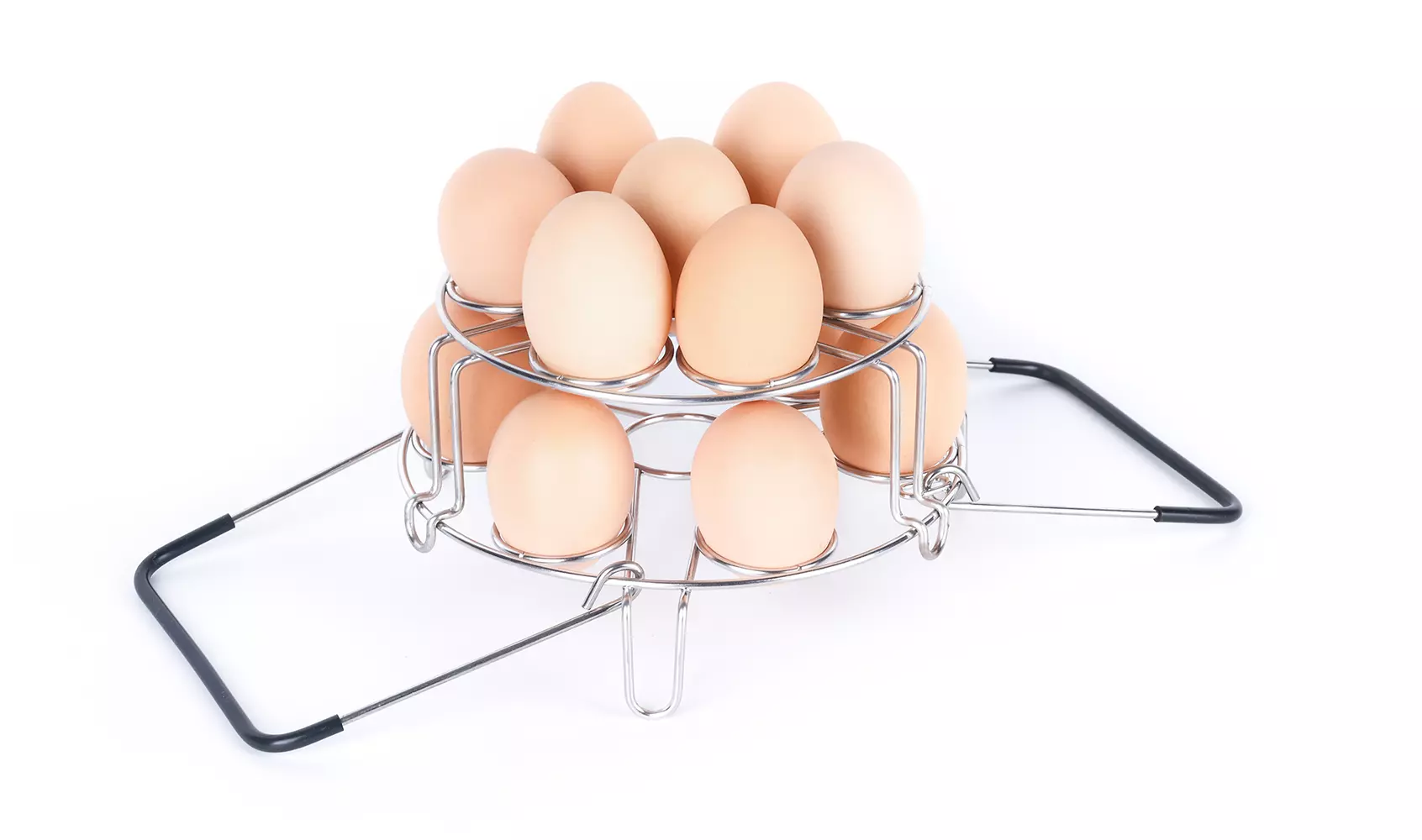 Ziva 2-laags RVS Eieren stoomrek met hittenbestendige handgrepen