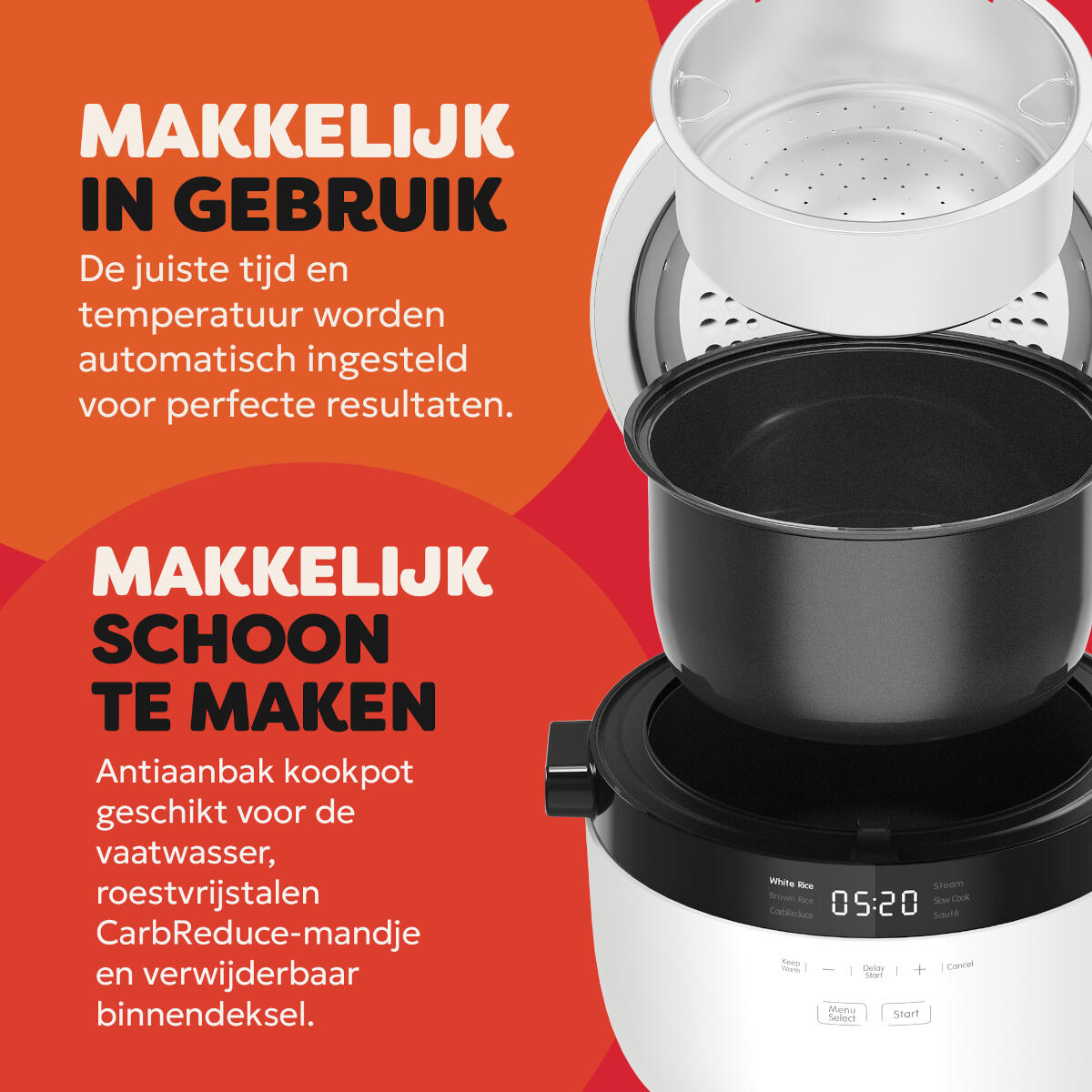 Lauben Rice Cooker 600BC rijstkoker klein met inhoud 0,6 l, metalen stoominzet, deksel van gehard glas, stoompan, anti-aanbakoppervlak, Cool-Touch-technologie, Keep-Warm-functie Lauben Rice Cooker 600BC rijstkoker klein met inhoud 0,6 l, metalen stoominzet, deksel van gehard glas, stoompan, anti-aanbakoppervlak, Cool-Touch-technologie, Keep-Warm-functie