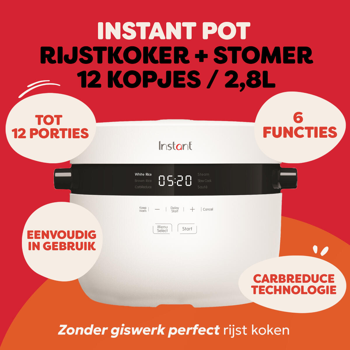 Rijstkoker Pan 20 Kopjes Instant Pot Officiële Vervangende Binnenpan Voor Rijstkoker 5L (20 Kopjes) - Keramische Anti-aanbaklaag, Vaatwasserbestendig Vaatwasser Bestendig Binnenpan