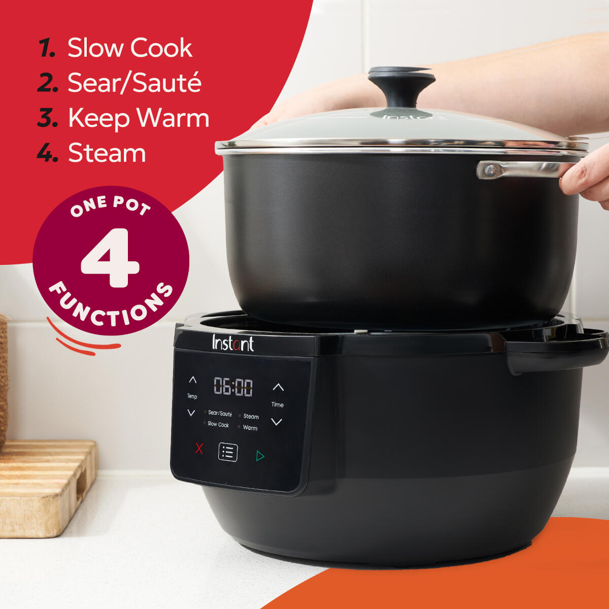 Glazen deksel voor Instant Pot Superior Slow Cooker & Multicooker XL 7