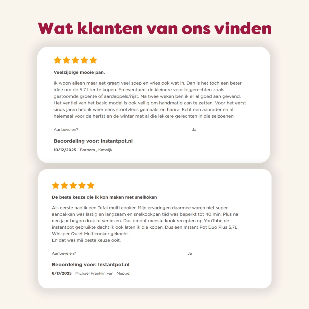 Instant Pot Kiyoh Beoordeling Review