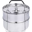 Ziva stapelbare RVS pot in pot mand met deksel