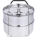 Ziva stackable stainless steel pot-in-pot steamer basket with lid (Second Chance)