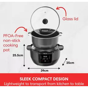 Glazen deksel voor Instant Pot Superior Slow Cooker & Multicooker XL 7,1L