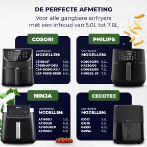 Ziva Airfryer Bakpapier Papieren Inlegvellen Wegwerp Bakjes Vierkant 20cm (250 stuks)