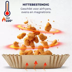Ziva Airfryer Bakpapier Papieren Inlegvellen Wegwerp Bakjes Vierkant 20cm (250 stuks)