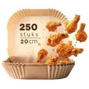 Ziva Airfryer Bakpapier Papieren Inlegvellen Wegwerp Bakjes Vierkant 20cm (250 stuks)
