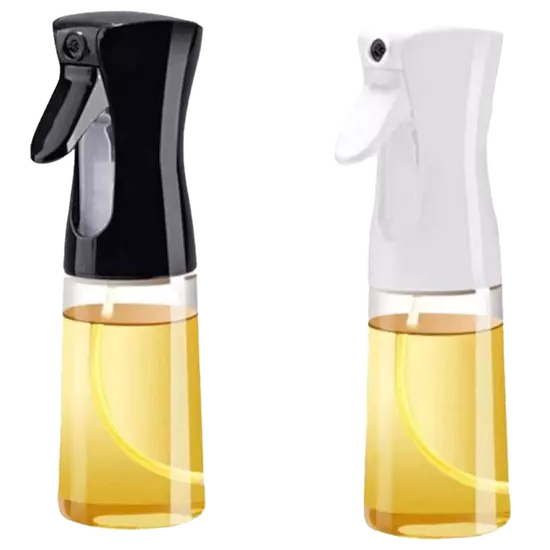 Ziva Oil Spray Bottle Glass 220ml - Pack of 2 - White + Black