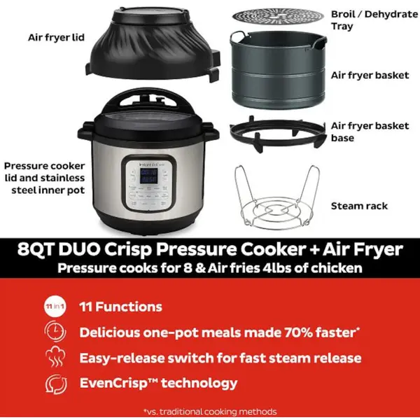 Instant Pot Duo Crisp 7.6L multicooker with air fryer