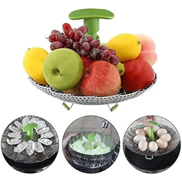 Ziva - Foldable steam rack - Stainless Steel - 11inch (Φ28cm)