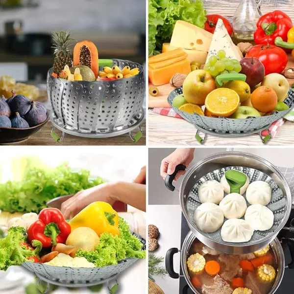 Ziva - Foldable steam rack - Stainless Steel - 11inch (Φ28cm)