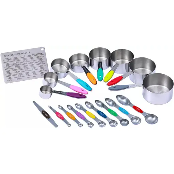 Ziva - Delux Measuring set - Stainless steel (18pc)